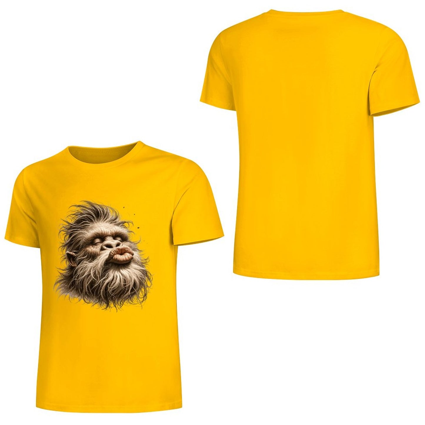 Bigfoot - Sasquatch Kissy Face Short Sleeve Cotton T-Shirt