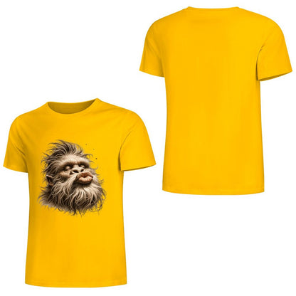 Bigfoot - Sasquatch Kissy Face Short Sleeve Cotton T-Shirt