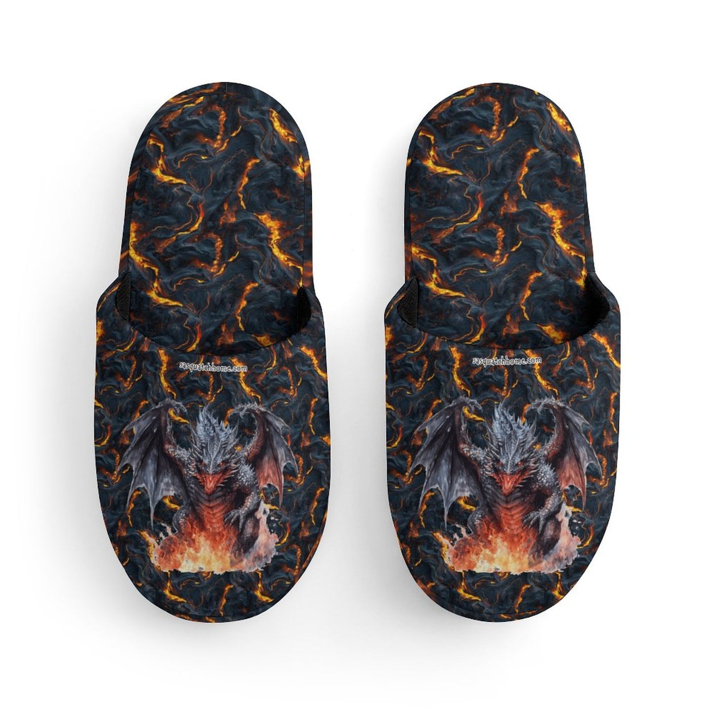 Fire Dragon Flannel Children's Cotton Slippers
