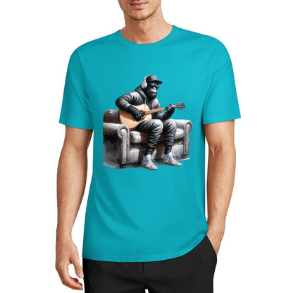 Bigfoot - Sasquatch Play Guitar Short Sleeve Cotton T-Shirt