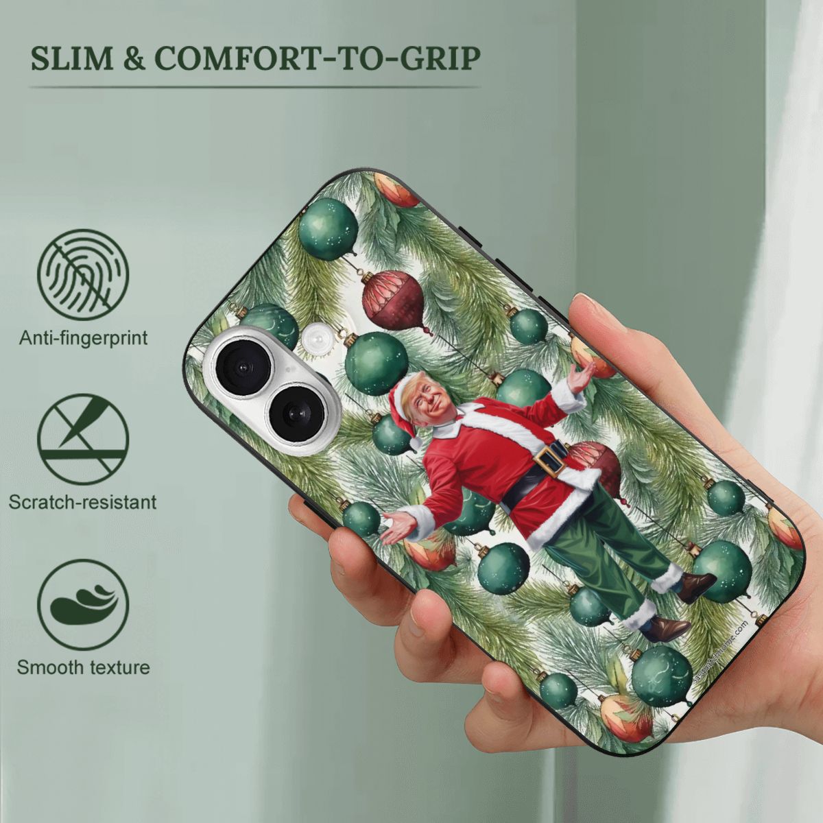 Donald Trump Santa, iPhone 17 TPU Black Phone Case