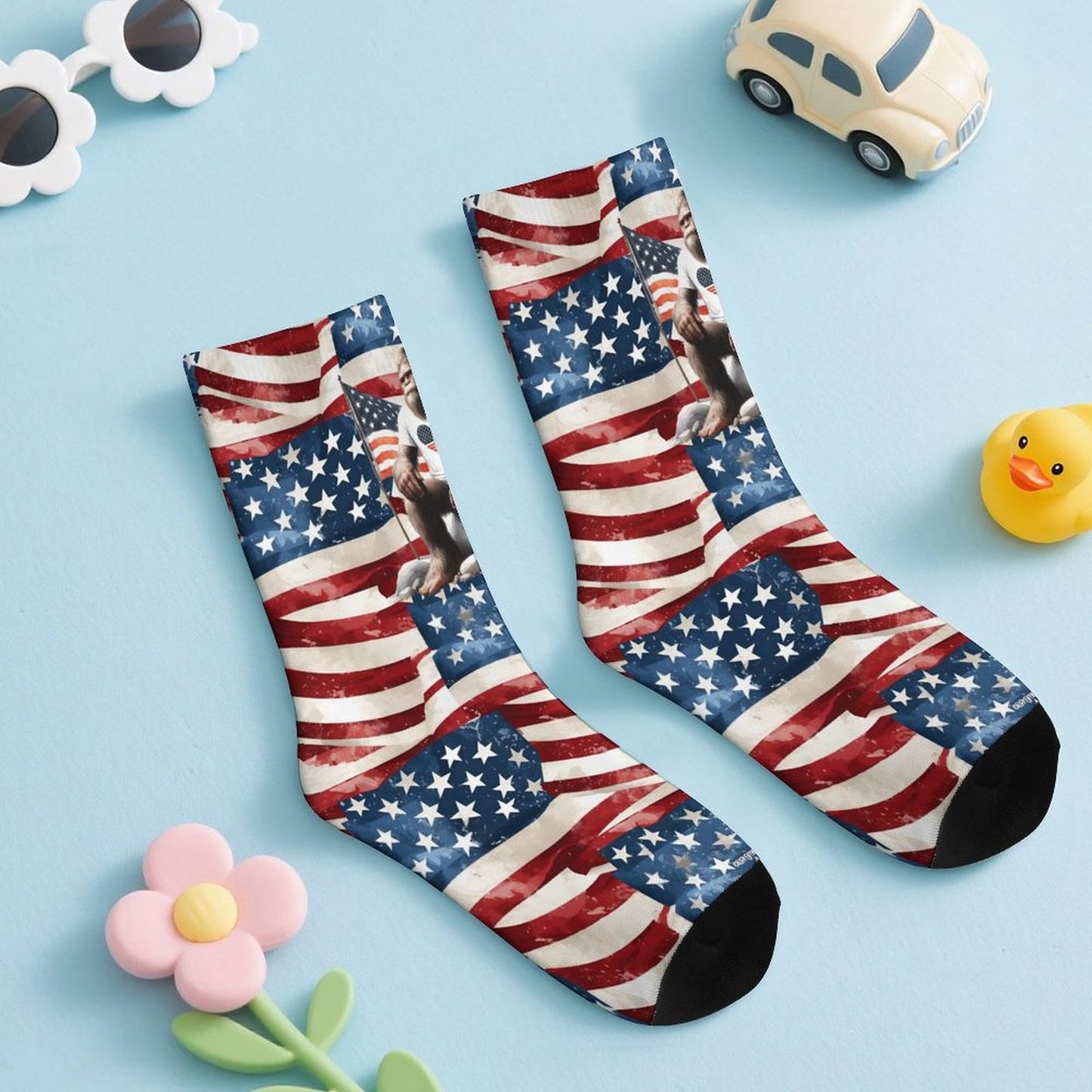 Patriot Bigfoot Sasquatch, Children’s Polyester Socks