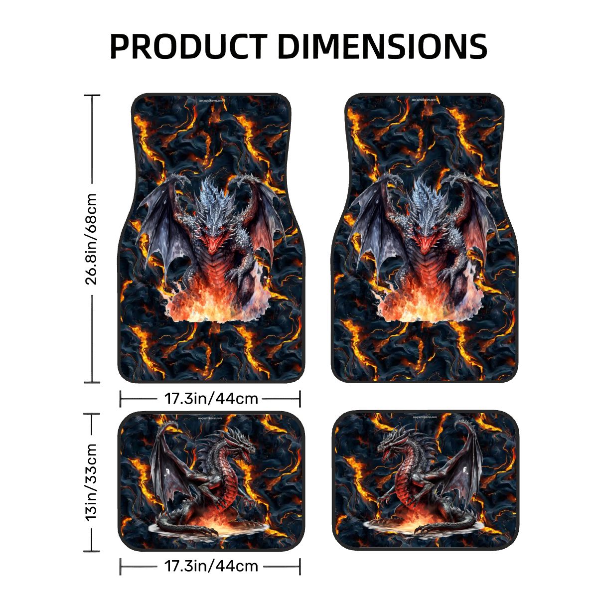 Fire Dragon, 4 Piece Auto Floor Mats