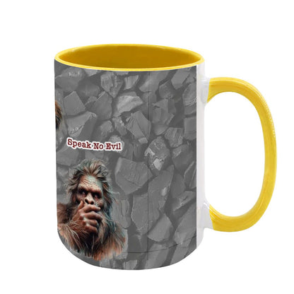 Sarcastic Sasquatch "See no evil..", Large 15 Ounce Colorful Mugs – Made In USA