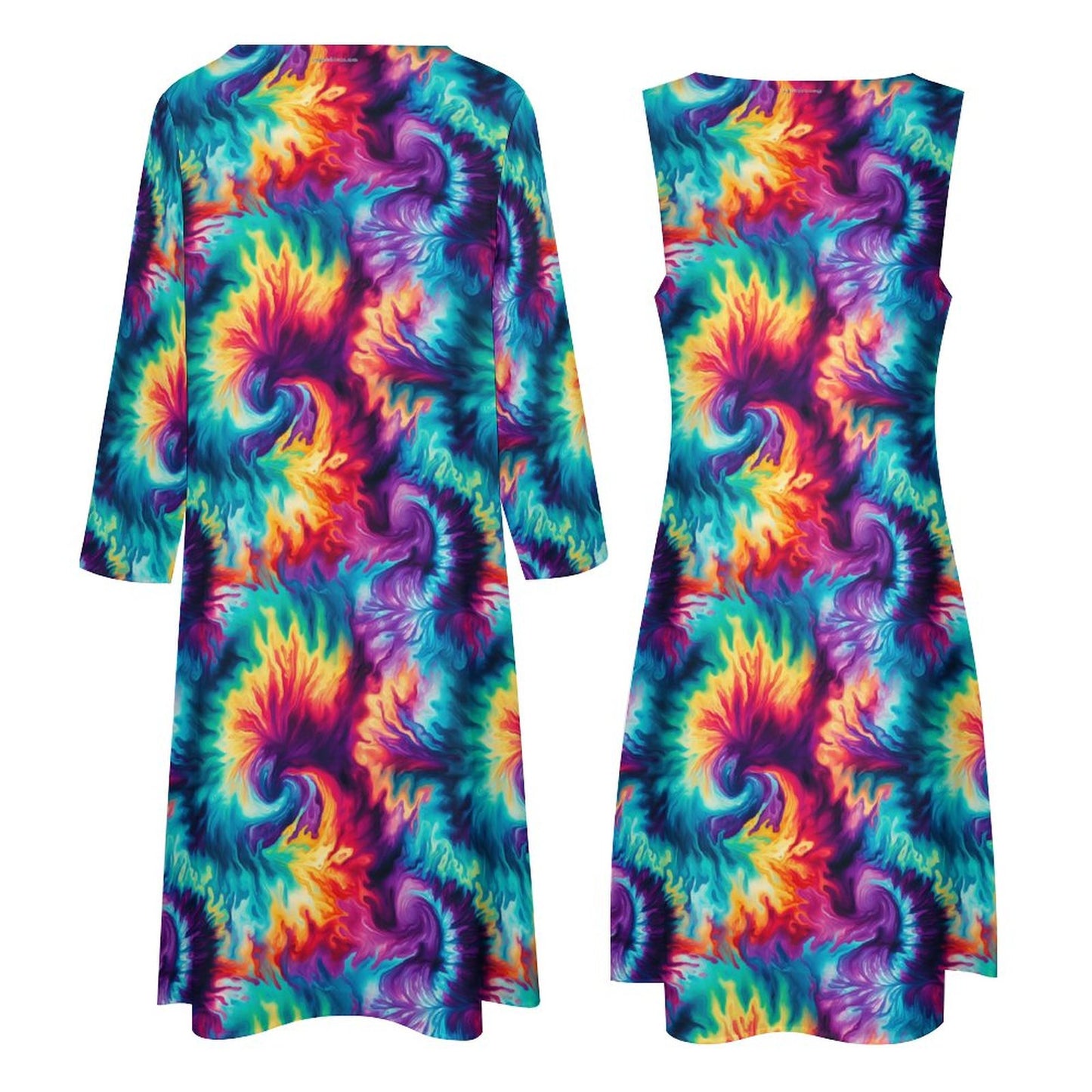 Hippie Bigfoot Sasquatch, Women’s Long Dress with Cardigan