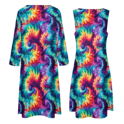 Hippie Bigfoot Sasquatch, Women’s Long Dress with Cardigan