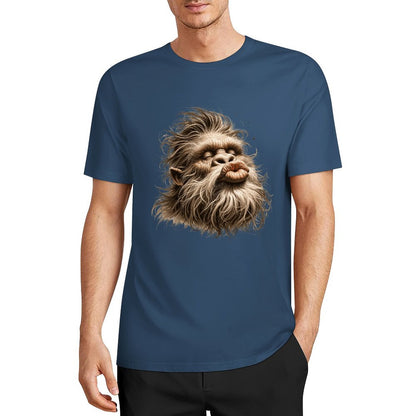 Bigfoot - Sasquatch Kissy Face Short Sleeve Cotton T-Shirt