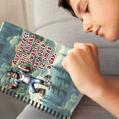 Bigfoot Sasquatch "My Phone Thinks..." Spiral Notebook, note book, note pad