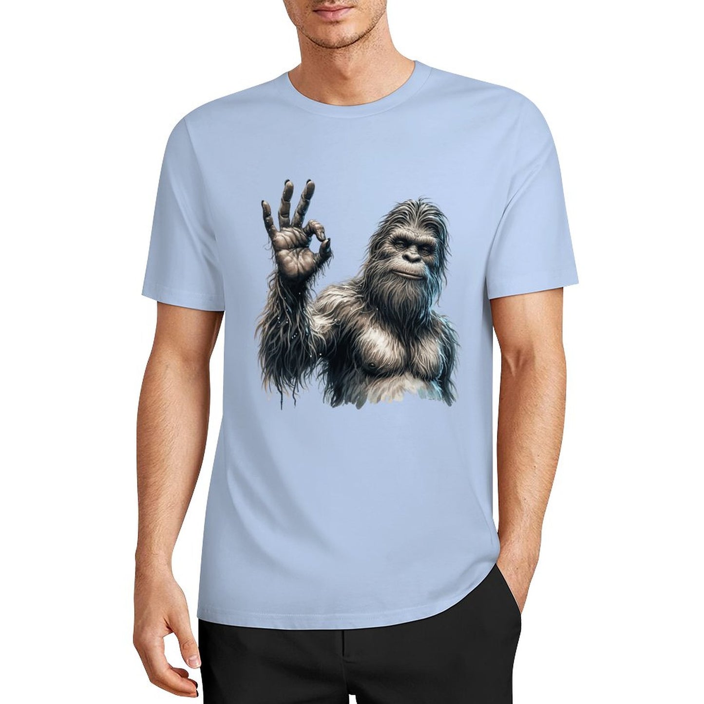 Bigfoot - Sasquatch "Ok" Short Sleeve Cotton T-Shirt