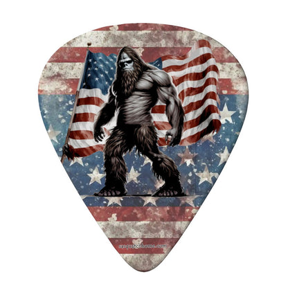 6 Guitar Picks with Keychain Snap Case- Sasquatch Bigfoot – 3 Thicknesses