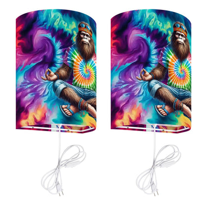 Hippie Tie Dye Yoga Bigfoot, Sasquatch, Wall Sconces, Set of 2, Plug In