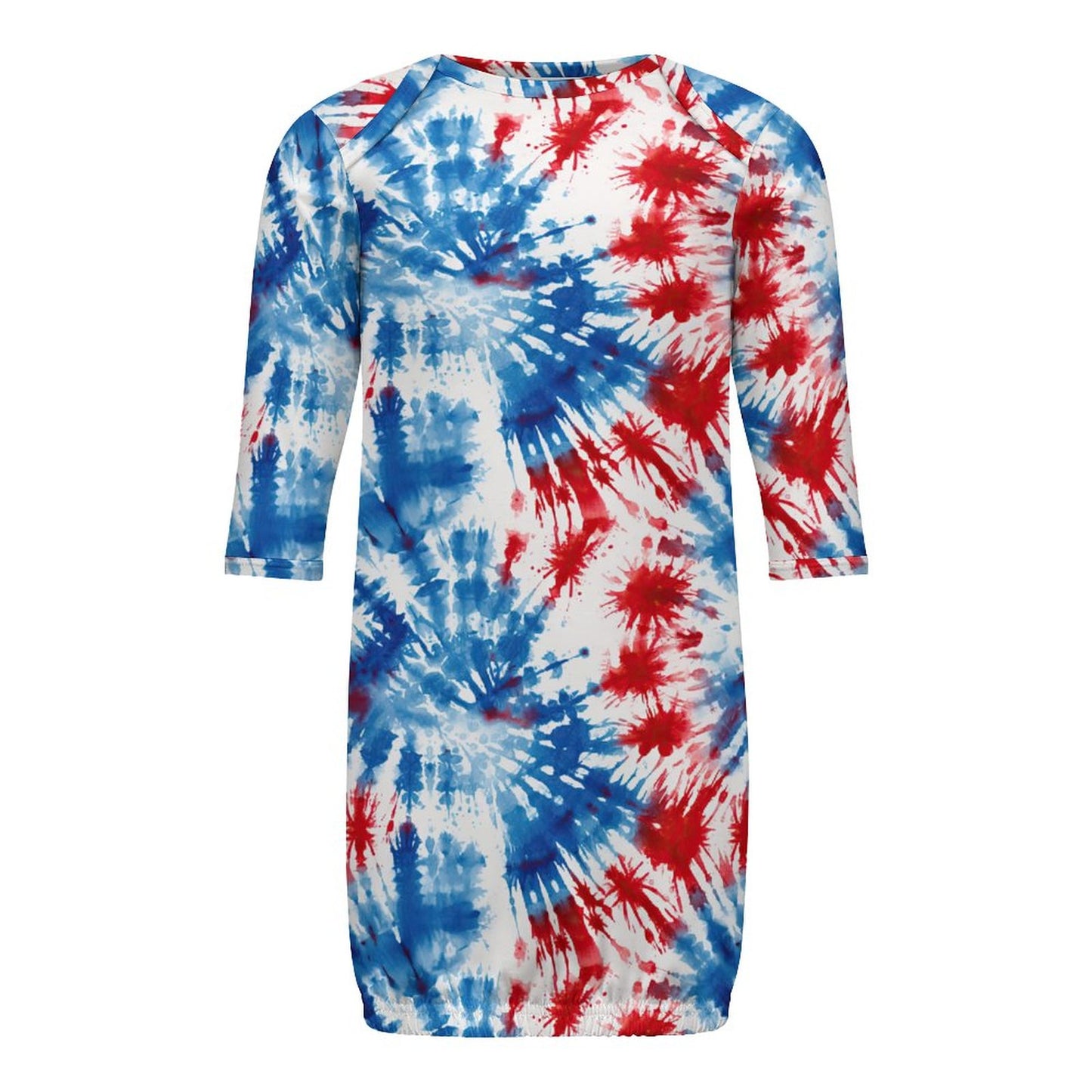 16 Tie Dye Designs, Baby Long Sleeve Faux Cotton Sleeper Gown