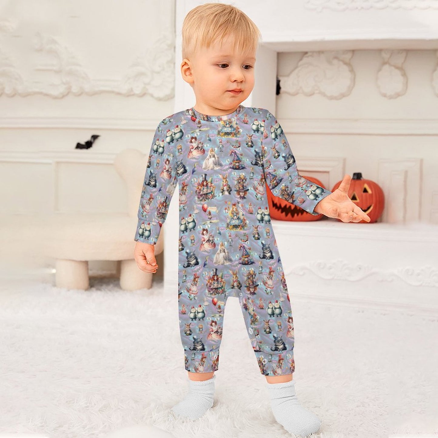 16 Misc Designs, Long Sleeve Baby / Toddler Romper, Faux Cotton