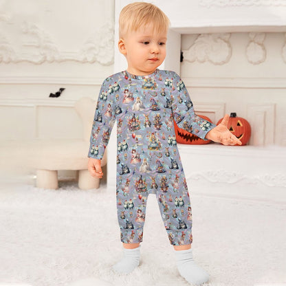 16 Misc Designs, Long Sleeve Baby / Toddler Romper, Faux Cotton