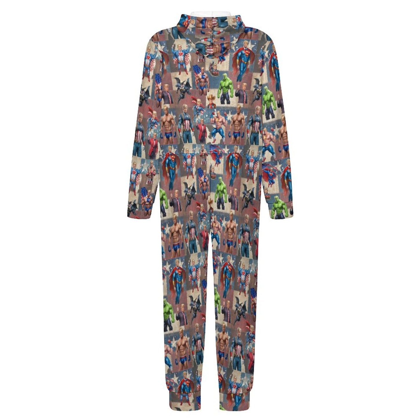 10 Trump Designs, Youth Flannel Footless Zip up Pajama Jumpsuit