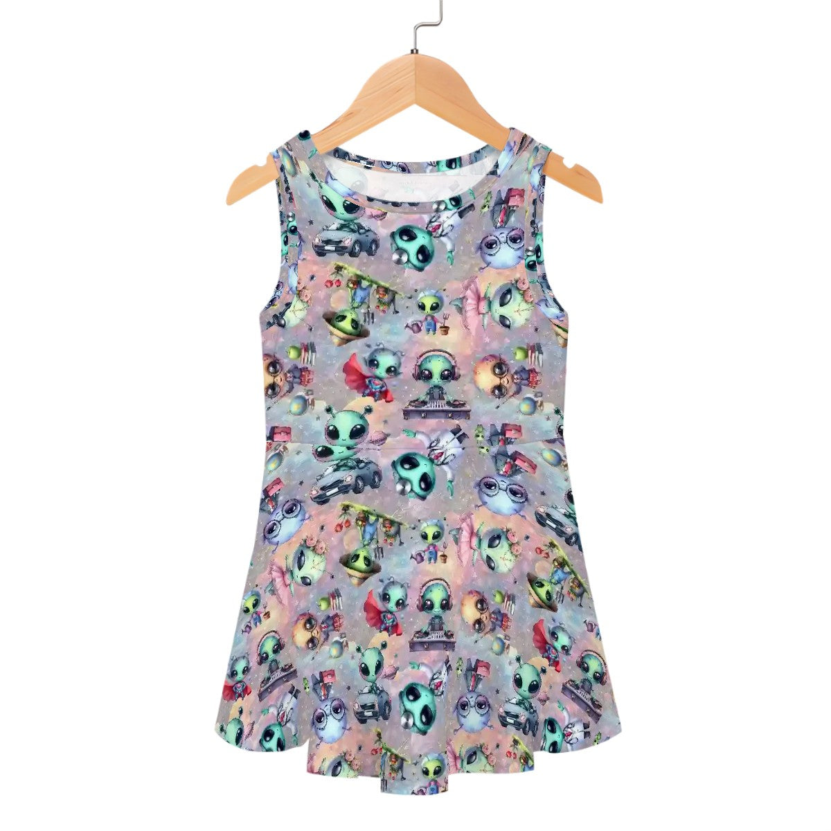 6 Alien Designs, Girl’s Sleeveless Dress