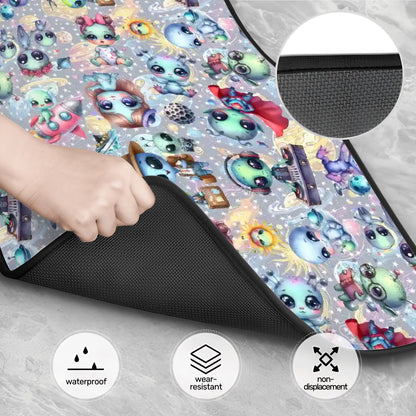 6 Alien Designs, 4 Piece Auto Floor Mats