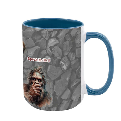 Sarcastic Sasquatch "See no evil..", Large 15 Ounce Colorful Mugs – Made In USA