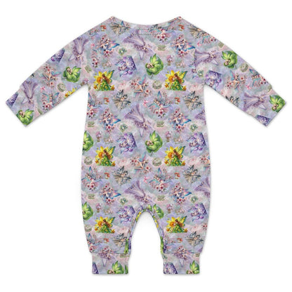 6 Fairy Designs, Long Sleeve Baby / Toddler Romper, Faux Cotton