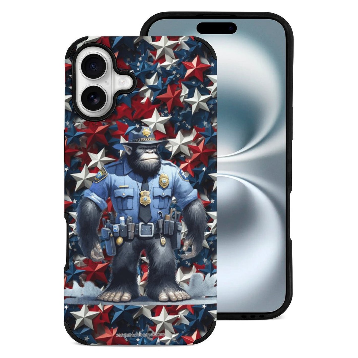 Bigfoot / Sasquatch Police Officer, Microfiber iPhone 16 Cases