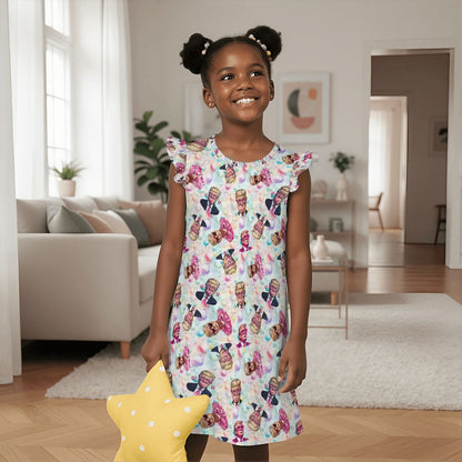 20 Donald Trump Designs, Girl's Flutter Sleeve Nightgown