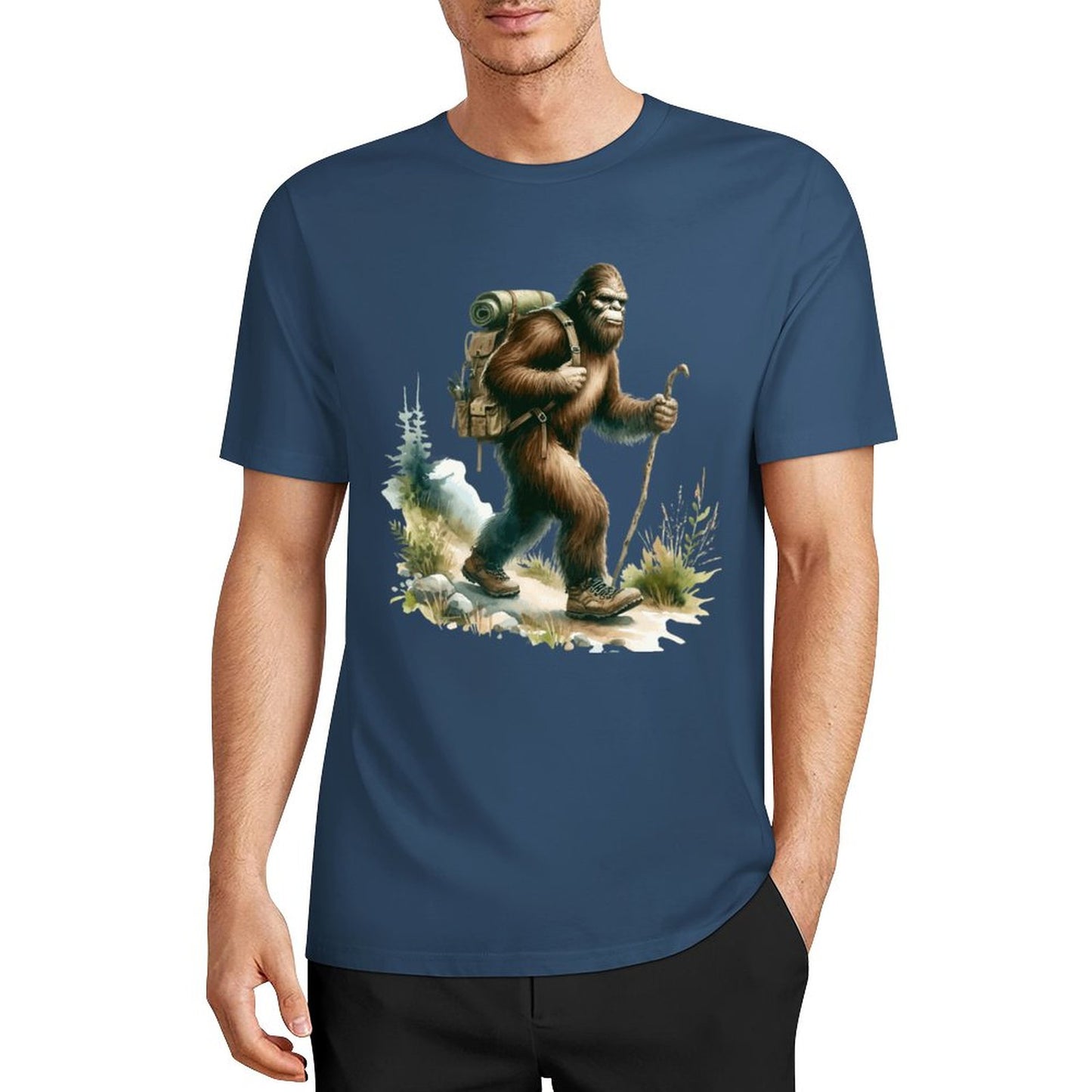 Bigfoot - Sasquatch Hiking Short Sleeve Cotton T-Shirt