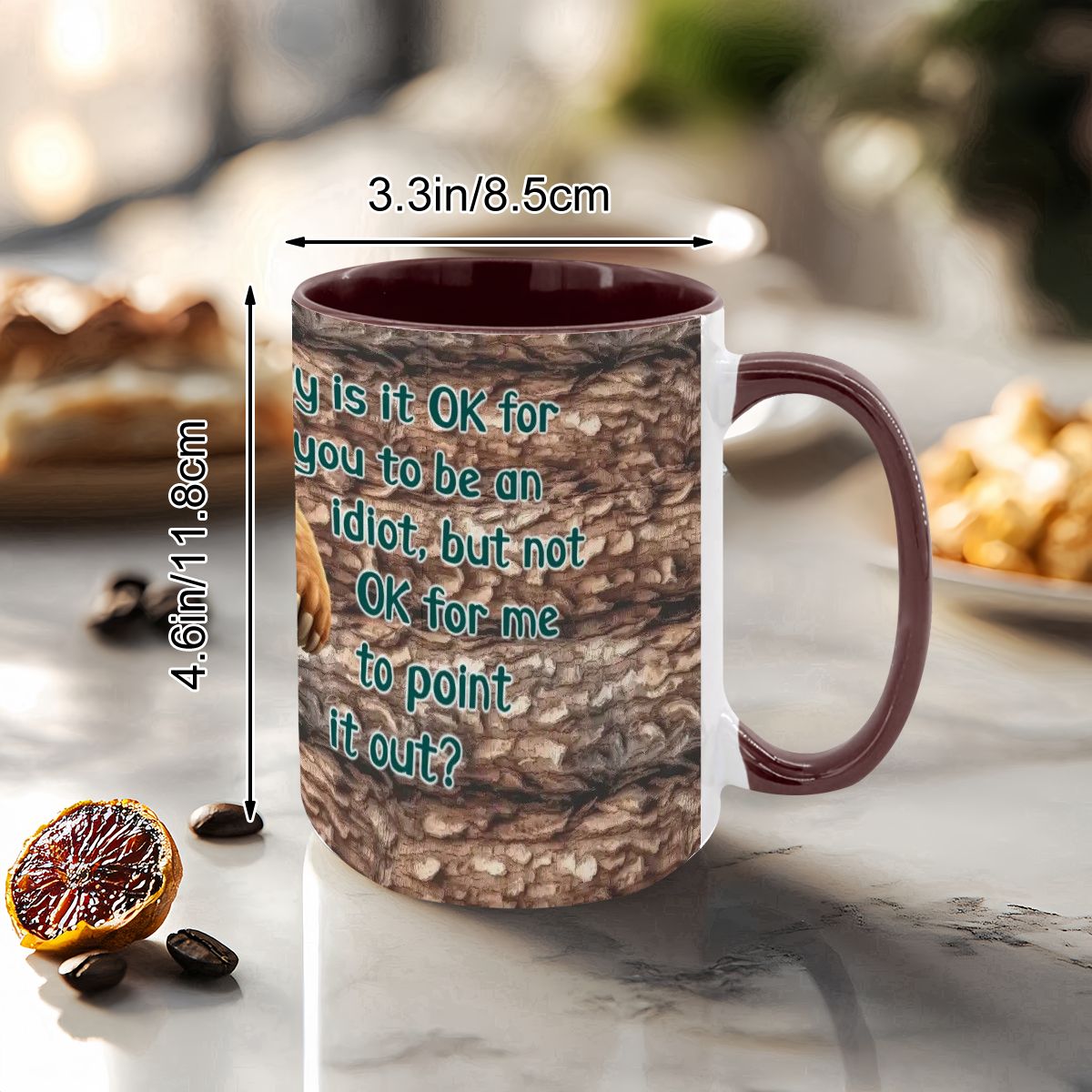 Sarcastic Sasquatch "Why is it..", Large 15 Ounce Colorful Mugs – Made In USA