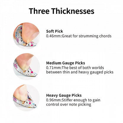 6 Guitar Picks with Keychain Snap Case- Dancing Sasquatch Bigfoot – 3 Thicknesses