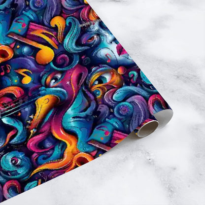 Psychedelic, 3 Pack Gift Wrapping Paper Sheets