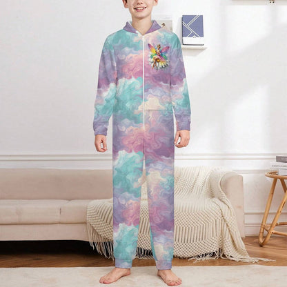 Fairy, Youth Flannel Footless Zip up Pajama Jumpsuit