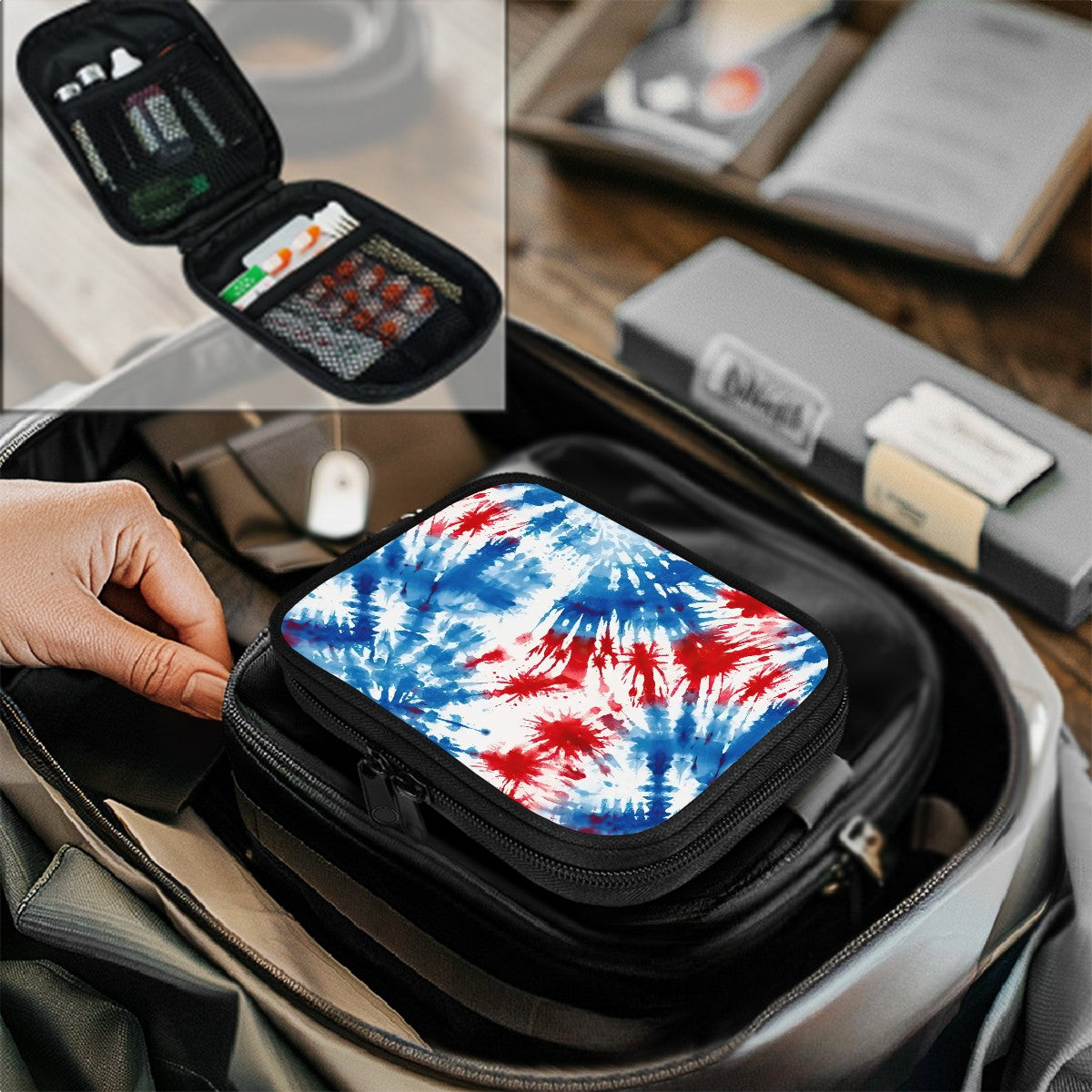 Tie-Dye Themed Travel Medicine Kit, First Aid Kit