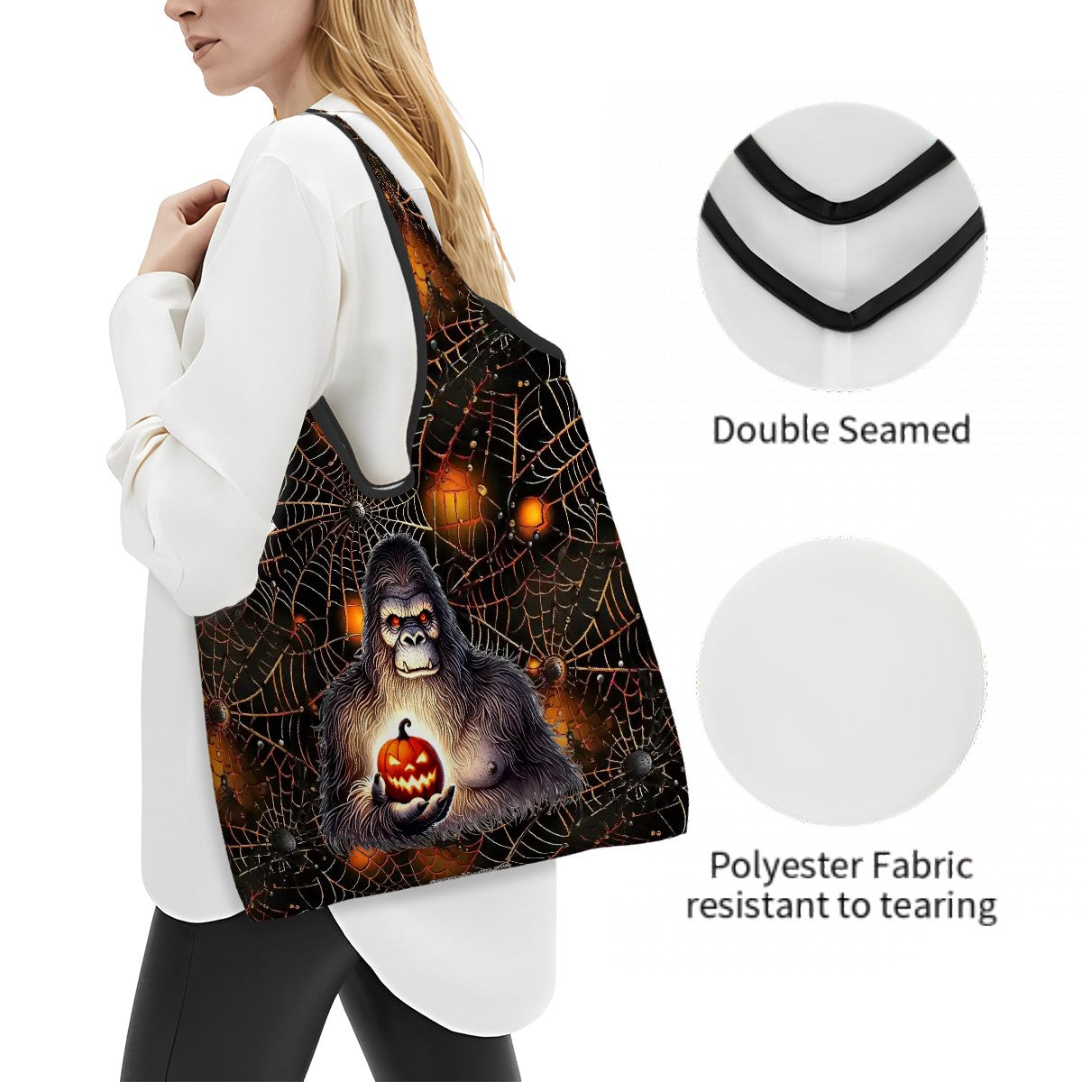 Bigfoot / Sasquatch Halloween Bag, Reusable Folding Bag