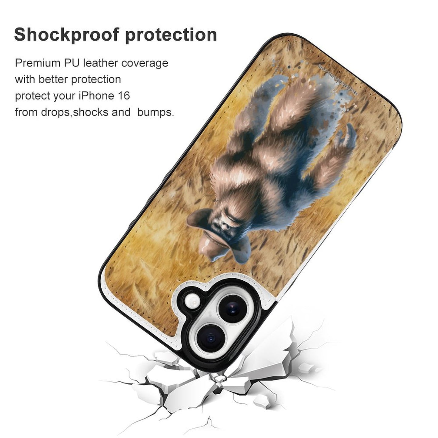 Cowboy Sasquatch / Bigfoot Cowboy, iPhone 16 Faux Leather Wallet Case