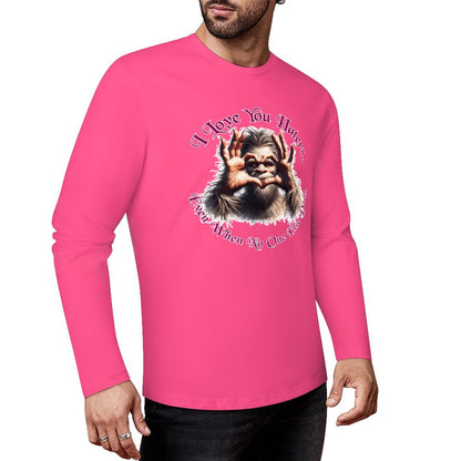 Bigfoot - Sasquatch "I love you.", Cotton Unisex Long Sleeve T-shirt