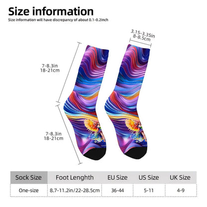 Fairy on Rainbow Design, Polyester Crew Socks