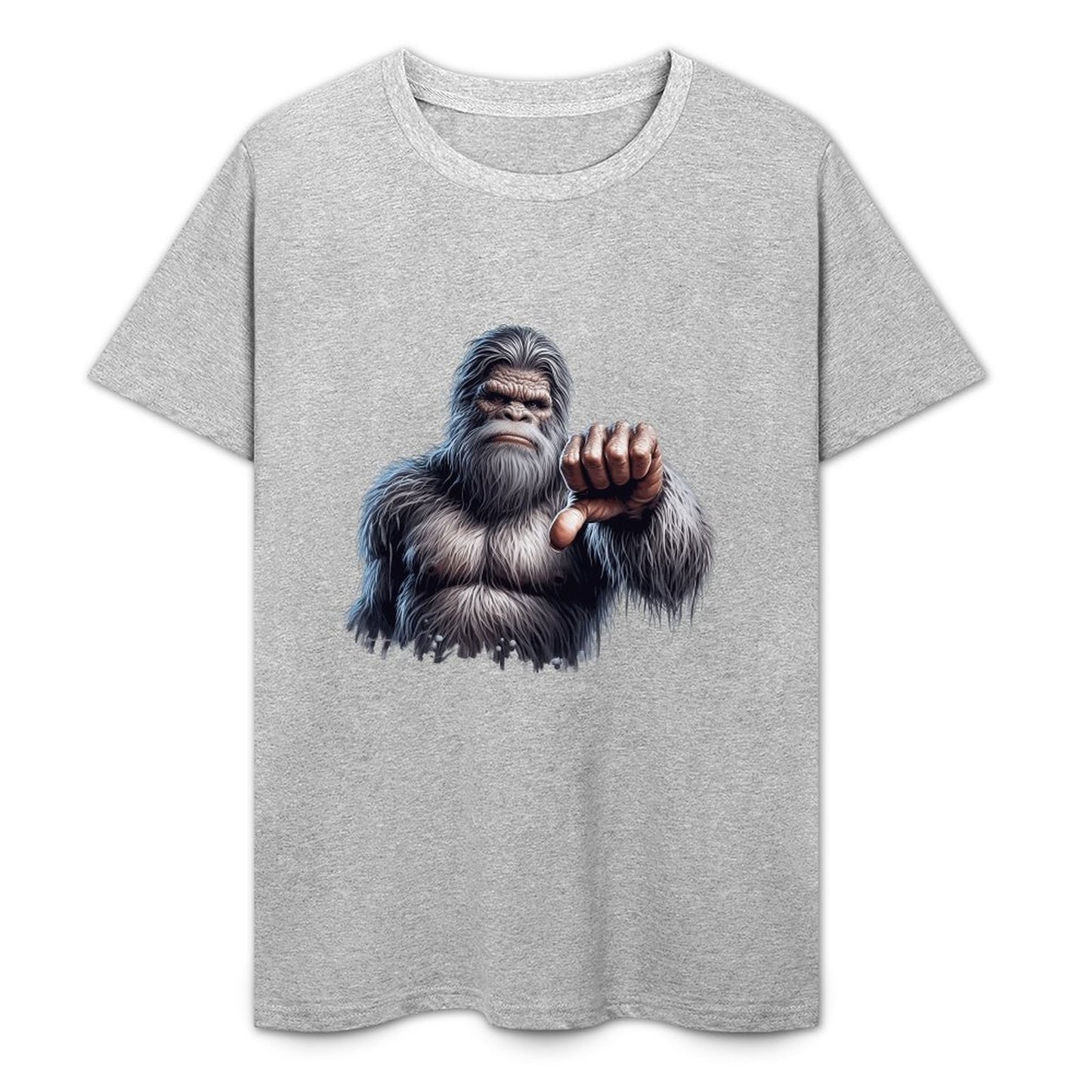 Bigfoot - Sasquatch Thumbs Down Short Sleeve Cotton T-Shirt