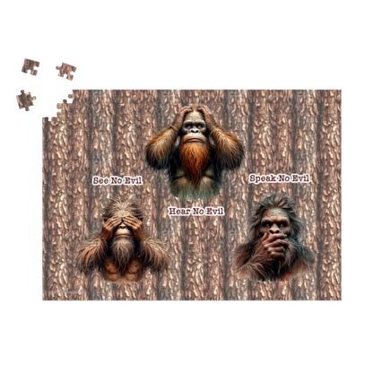Bigfoot / Sasquatch, "See no evil..", Jigsaw Puzzles, 4 Sizes