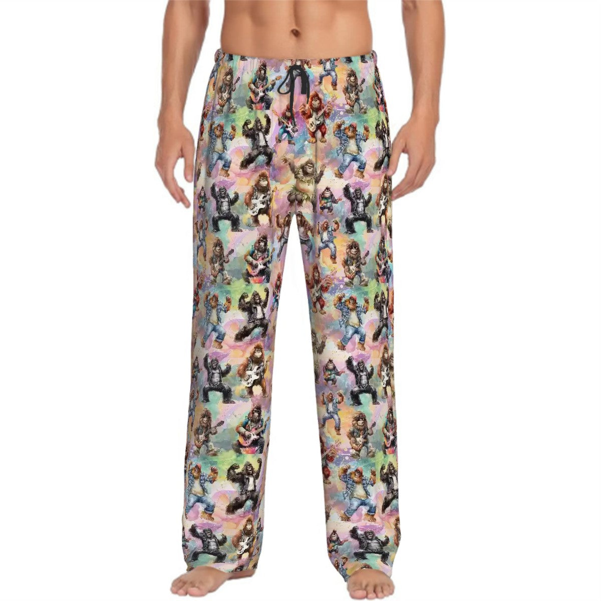 10 Bigfoot / Sasquatch, Men’s Polyester, Drawstring, Pajama Pants