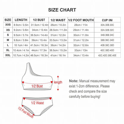 Assorted Skulls, Women One Shoulder Bikini High Waist Swimsuit