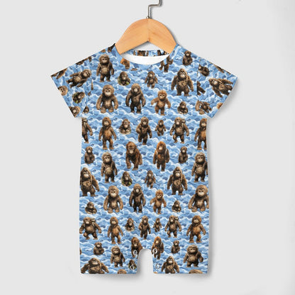 16 Bigfoot / Sasquatch Designs, Faux Cotton Short Sleeve Baby Bodysuit Romper