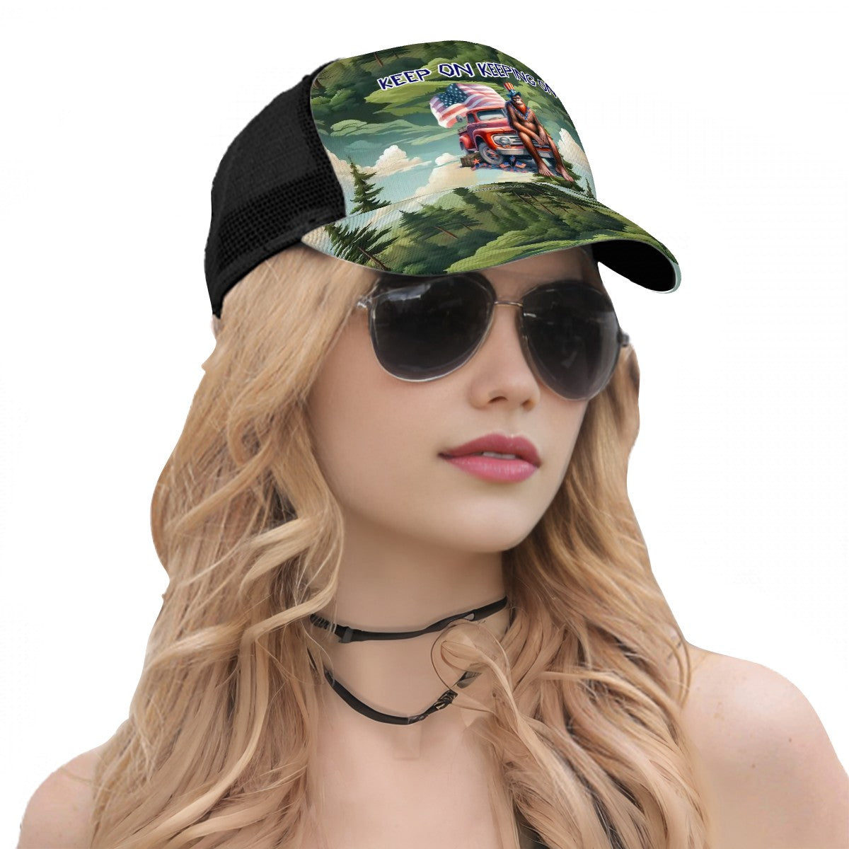 Bigfoot, Sasquatch, "Keep on keeping on", Baseball Cap, Polyester Twill