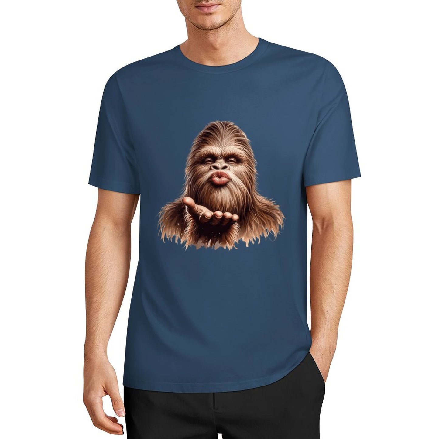Bigfoot - Sasquatch Blow Kiss Short Sleeve Cotton T-Shirt