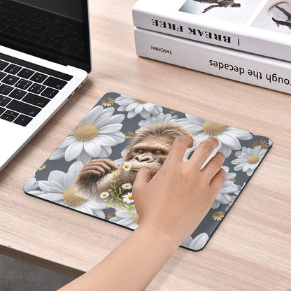 Sasquatch "Smell the Flowers" Square Mouse Pad