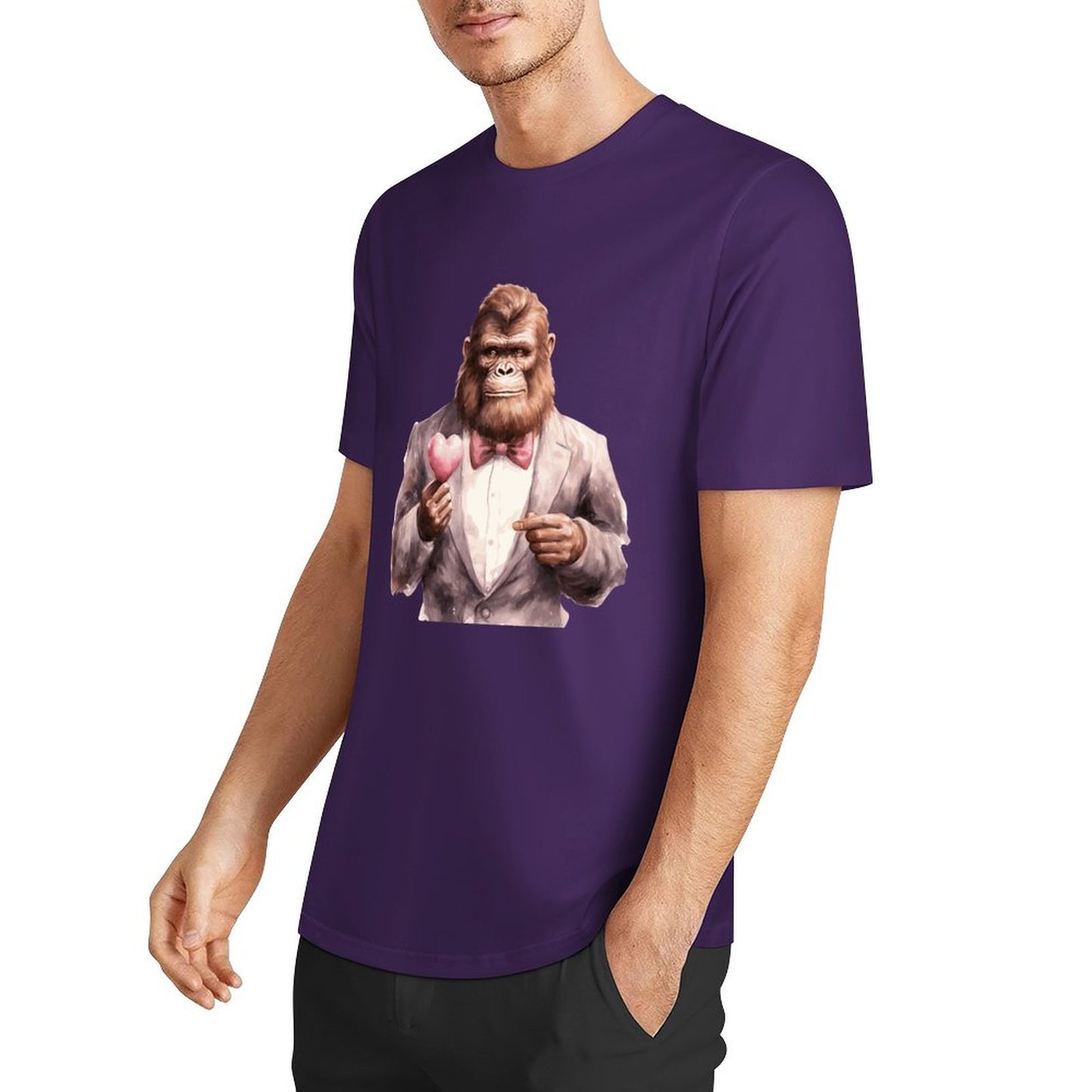 Bigfoot - Sasquatch Valentine Short Sleeve Cotton T-Shirt