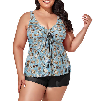 Plus Sized Women’s Two Piece Tankini Swimsuit