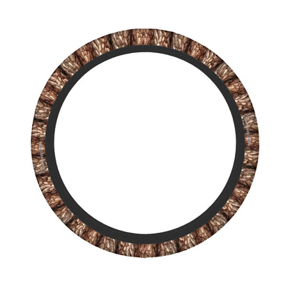 Tree Bark, Rugged Auto Steering Wheel Cover - 15"