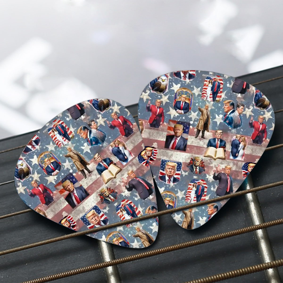 Guitar Picks 12Pcs, Donald Trump (20) Designs, 3 thicknesses