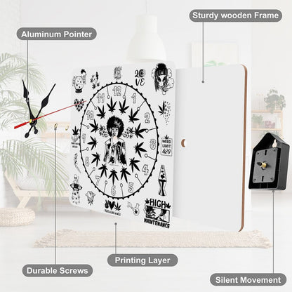 Marijuana Themed, Square Wall Clock