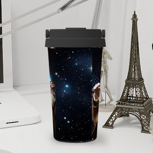 Donald Trump Jedi, 17 oz Insulated Coffee Mug with Lid & Carrying Handle