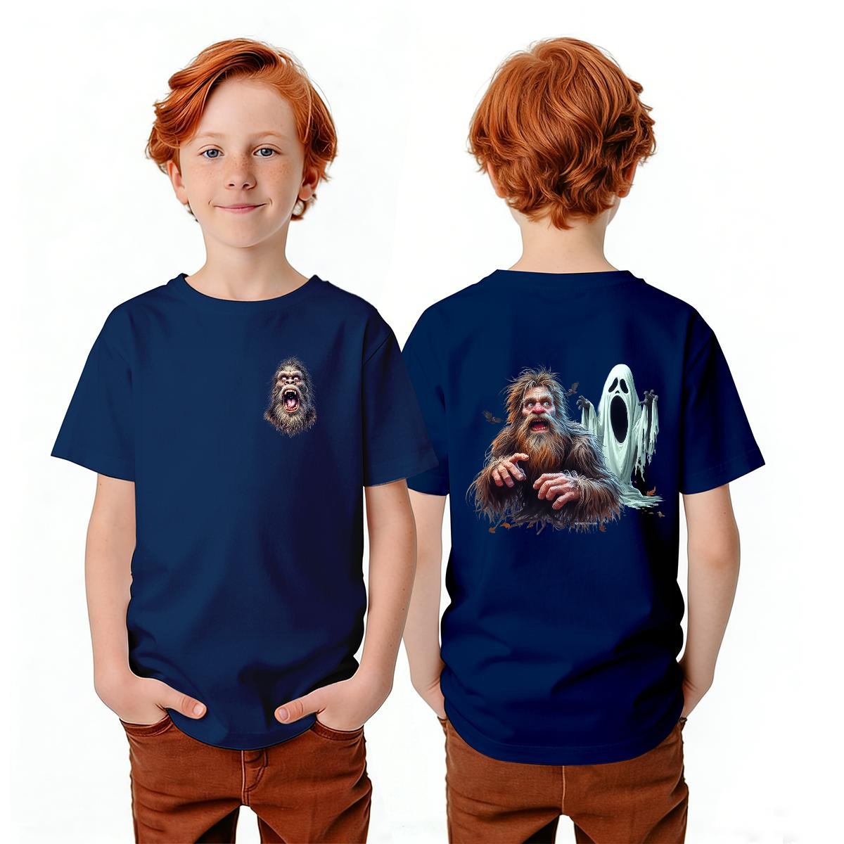 Bigfoot Sasquatch Designs, Kid’s Double Sided Gildan 5000B T Shirt